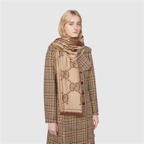 gucci schal beige braun|gucci wool shawls.